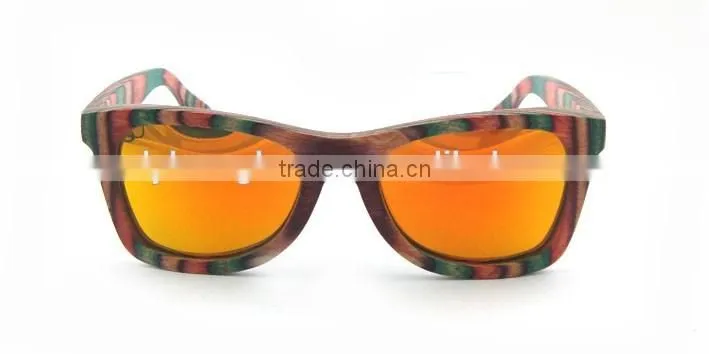 China Peacock skateboard wooden sunglasses