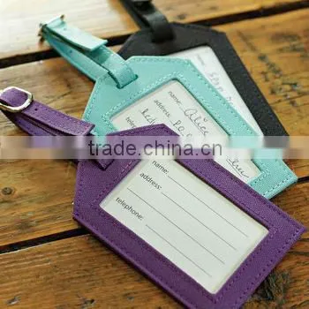 custom made debossed logo leather luggage tag/high quality pu leather luggage tag/leather luggage tag