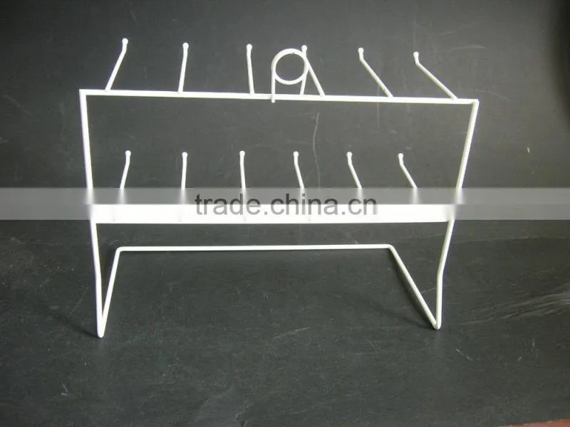 High quality 2 Tier 12 Single Peg Hook Counter Display Rack for Small Items White NIB