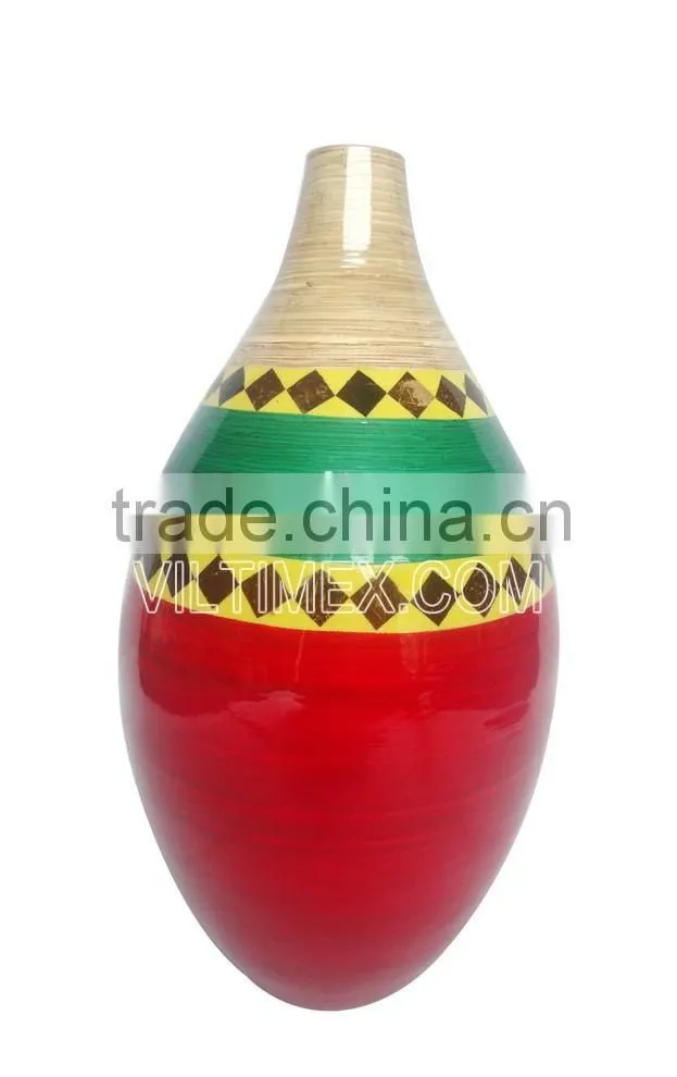 New design bamboo with coconut home decor vase