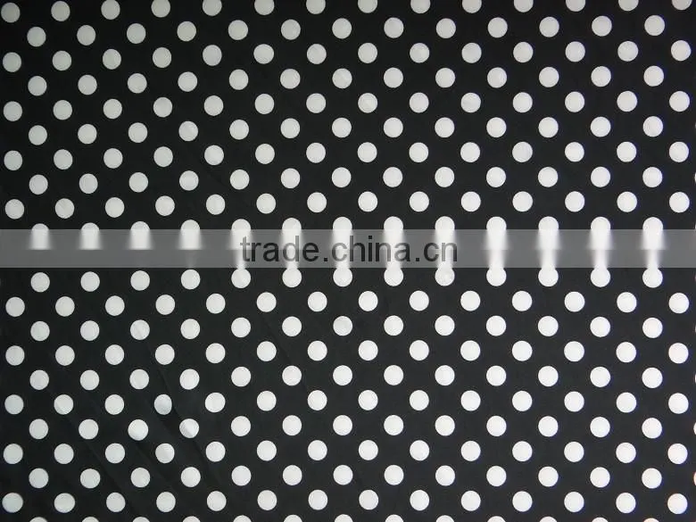 2016 black fabric print white dot nylon spandex stock swimwear fabric