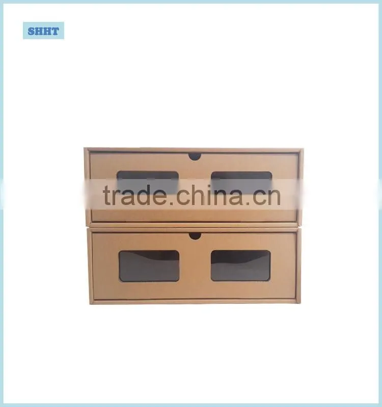 customized high quality gift storage corrugated paper box with window