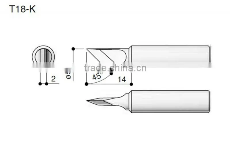 Solder Station Tips Lead-Free T18-K Soldering Iron Tips HAKKO FX-888 888D