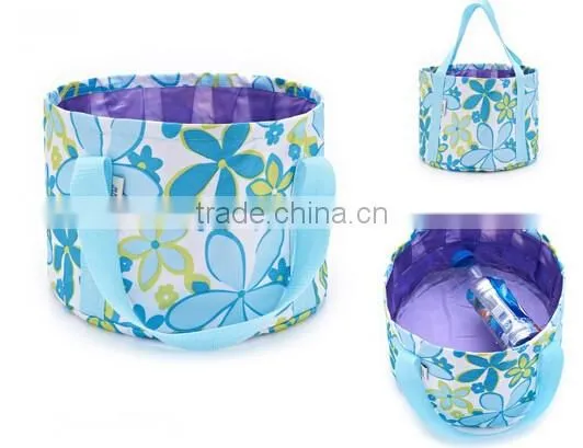 Foldable Wash Basin with Portable Carry Pouch Outdoor Water Bag Wash Bucket