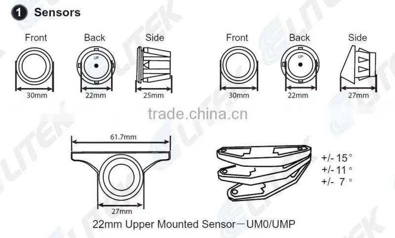 DC 24V Voltage Parking sensor for truck/bus/trailer with waterproof function(SDW-4-UMP)