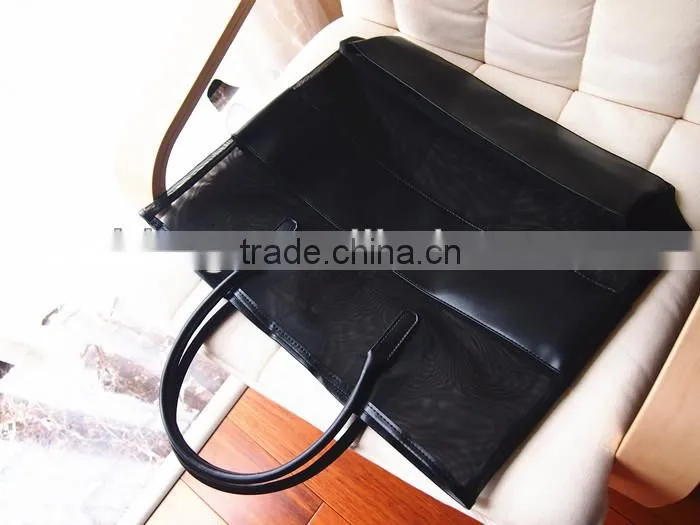 Fashion Mesh Black Tote Bags for Ladies