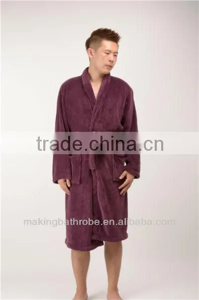 Custom Purple fleece fluffy bathrobe