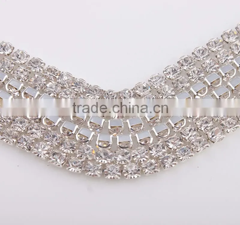Machine cut good quality crystal rhinestone wholesale cup chain