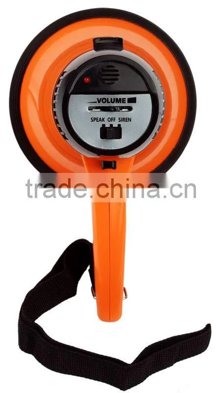 portable megaphone with sliding talk and siren switch button
