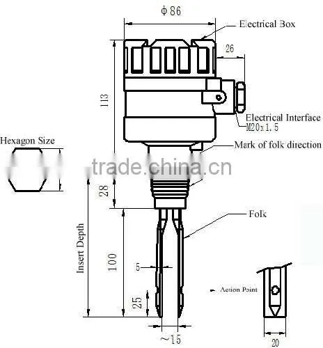 Fork Type Vibrating Level Switch