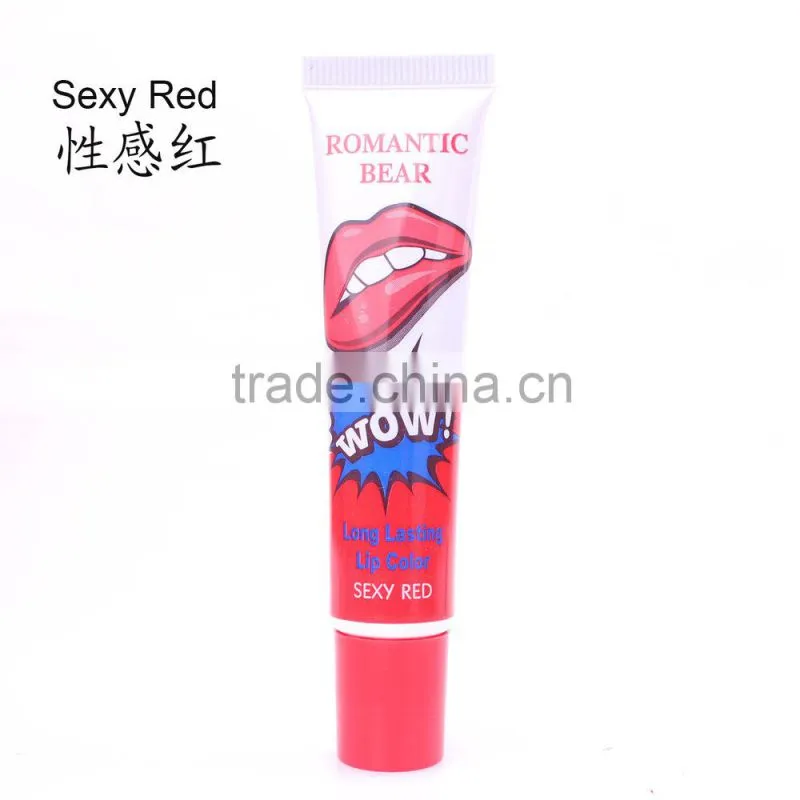 The Newest Romantic Bear long lasting 6 lip colors lipgloss peel off liquid matte lipstick