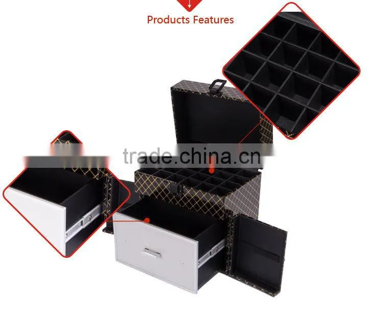 2016 New Design Fashion Metal Jewelry Box Bohemian Style Makeup Cosmetic Organizer Case