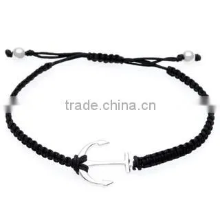 2014 New Design Unique Sterling Silver Infinity Bracelet Silver Handmade Infinity Bracelet With Color Cord