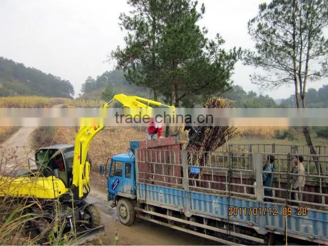 Garden farm excavator japanese engine wheel excavator with backhoe for sale