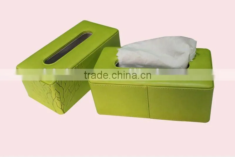 high quality leather tissue box