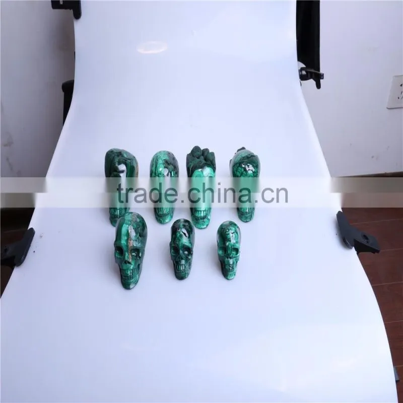 Wholesale natural malachite crystal skulls for sale