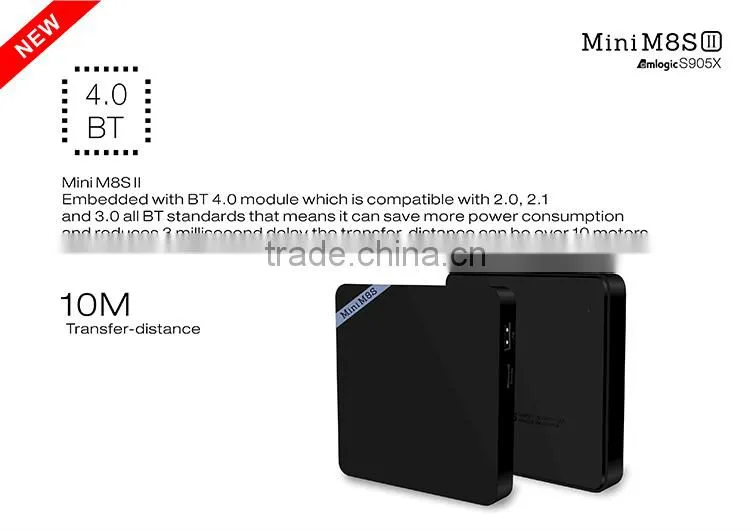 New Model Mini M8S II Android6.0 Marshmallow TV Box Amlogic S905X Quad Core 2GB/8GB Android TV Box