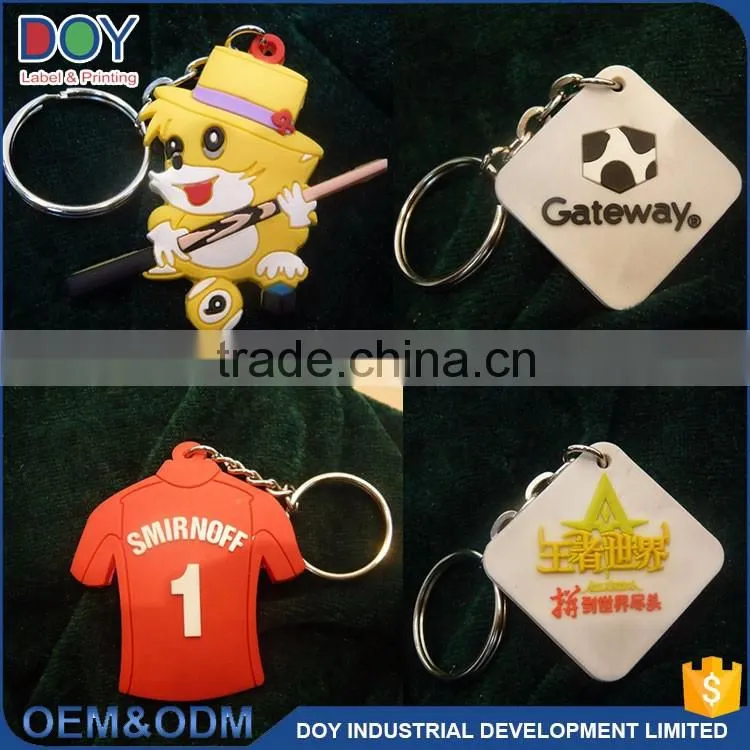 Wholesale factory produced customized waterstop soft 3d PVC rubber keychain tags