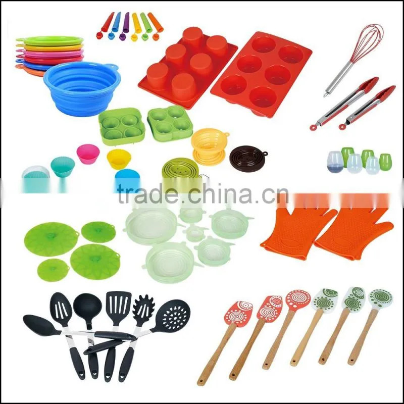 Hot sale on amazon customized logo 4 pcs premium silicone measuring cups set