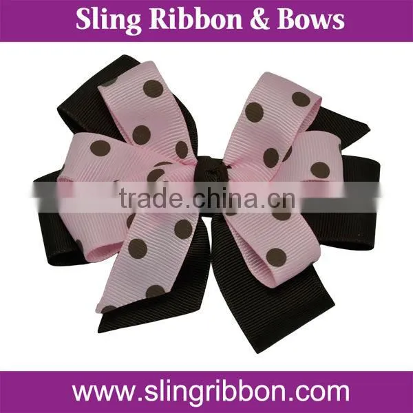 Handmade Polka Dot Ribbon Hair Clips For Women