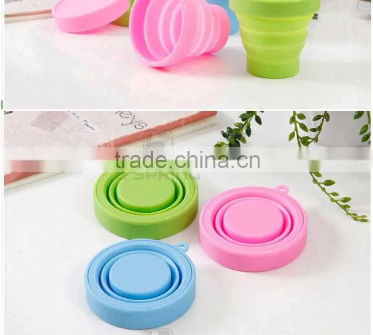 Mini retractable silicone cup silica gel outdoor travel portable cups Travel Folding Cup