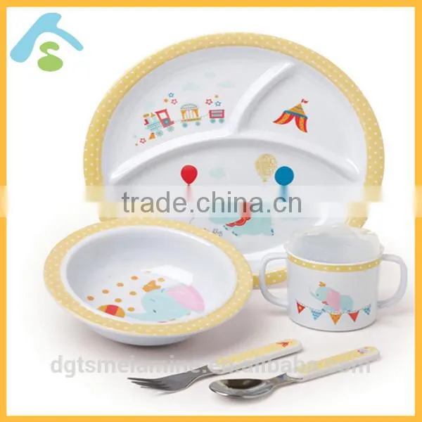 2016 hot sale Pruduct in Europe melamine plastic children dinnerware set for sale