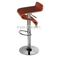 HY2014H Moulded Plywood Black Leatherette Low Backrest Bar Stools with Footrest, Swivel Bar Stools, Bar Stool