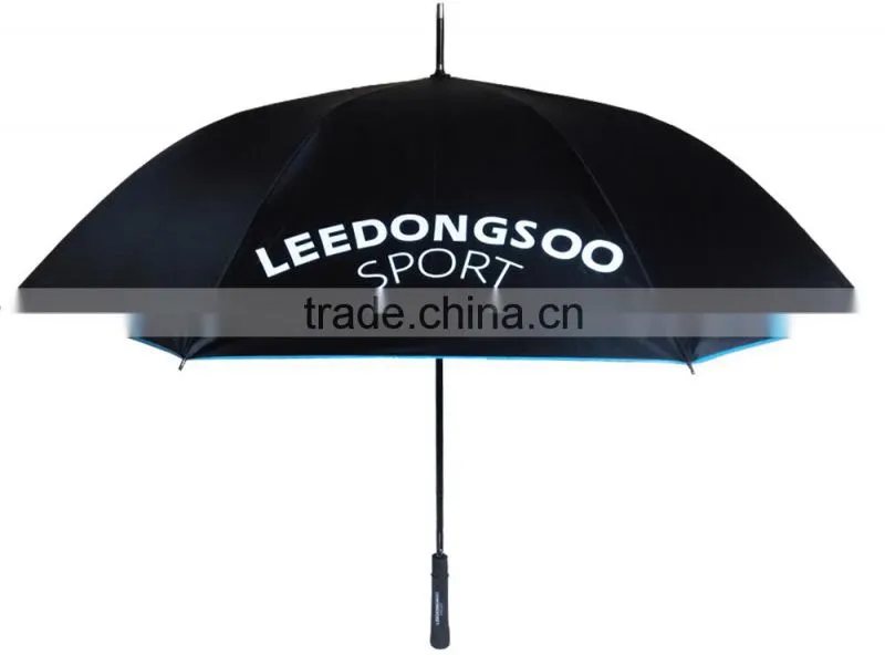 2015 Black Color Coating Blue Golf Umbrella,custom umbrella