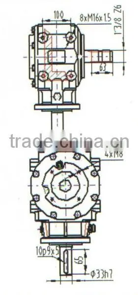 3:1 Ratio Agricultural gearbox, lawn mower gearbox