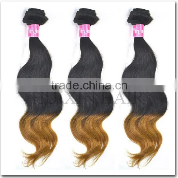 Black & Light Brown Two Tone Human Hair