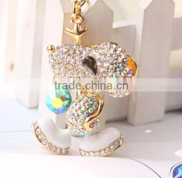 2014 Hot Selling Animal Rhinestone Mouse Key Chain, Gift Bag Pendant ZTKC-116