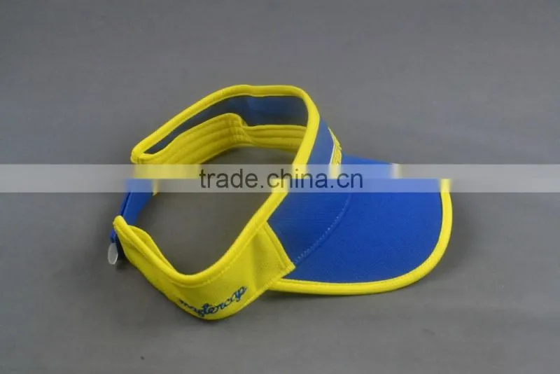 China supplier custom 100% polyster sun visor cap with 3D embroidery