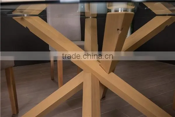 8mm Tempered Glass Round Dining Table set