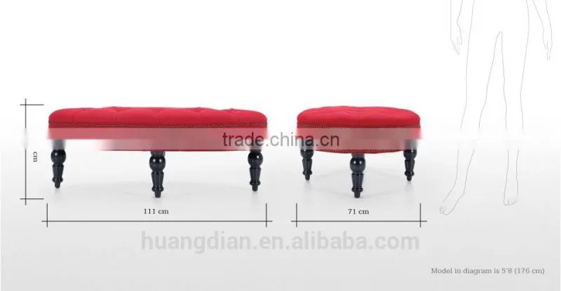 red fabric ottoman living room round sofa furniture OC7029