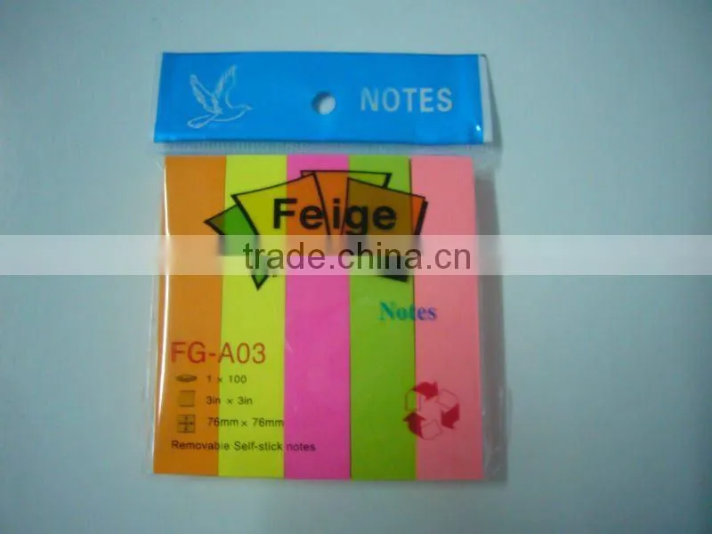 square memo pad adhesive note block woodfree paper