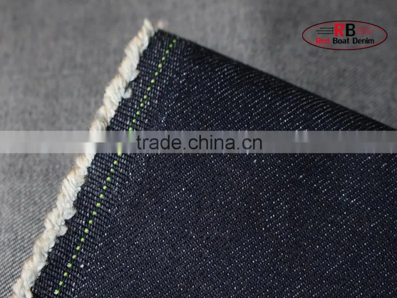 12oz Blue Color Slub 100%Cotton Stretch Denim Fabric
