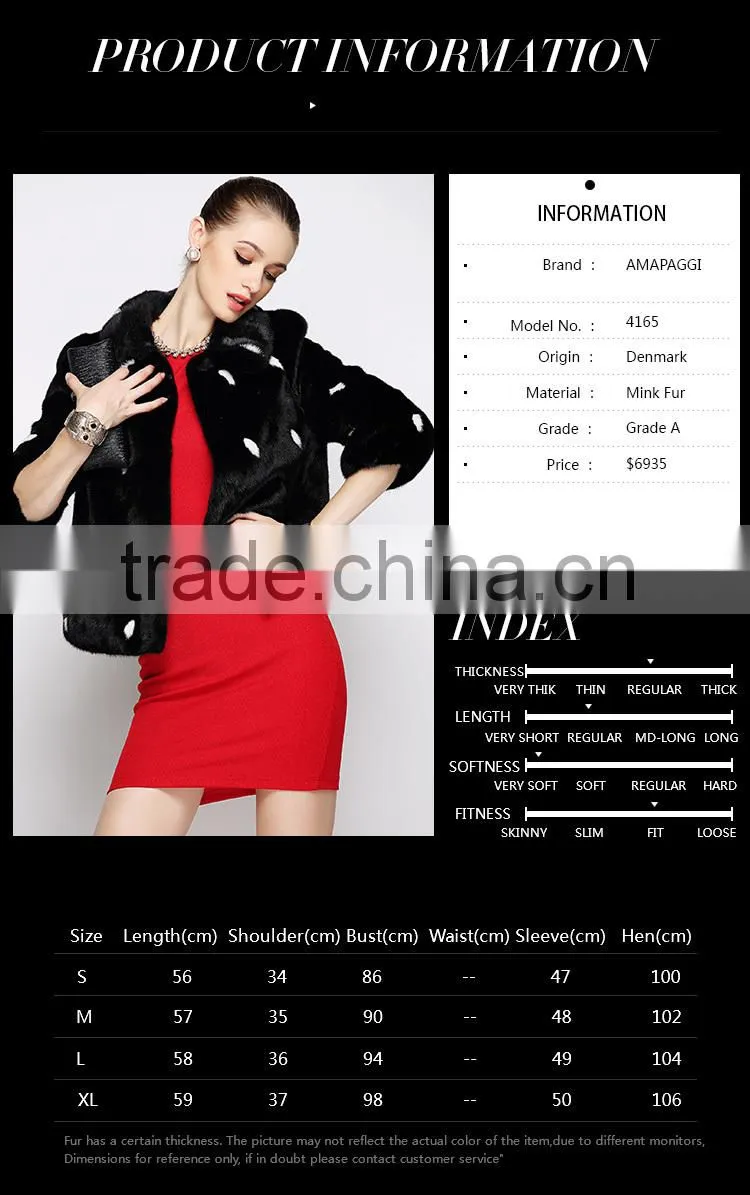 Classic short balck mink fur jacket&coat wholesale
