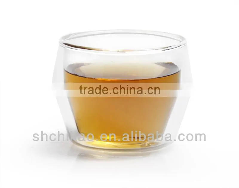 borosilicate glass double layer tea cup