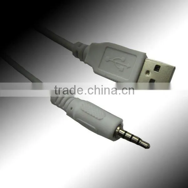 white color usb to 3.5 audio cable /usb cable