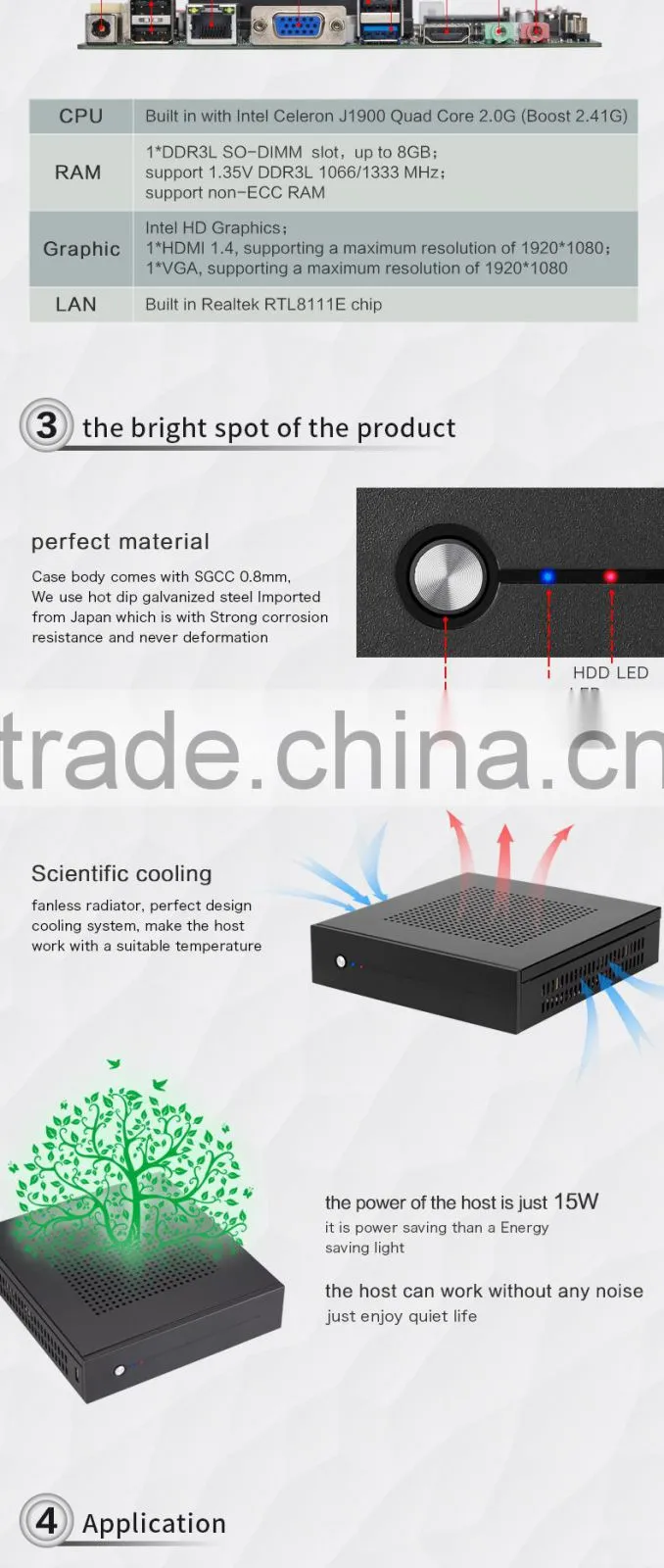 cheap industrial mini pc linux quad core intel celeron J1900 mini pc windows xp