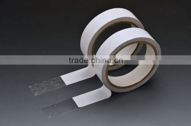 Double-sided adhesive with paper, film row materials