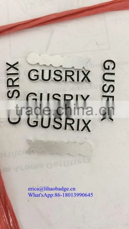 die cutted letter embossed metal stickers