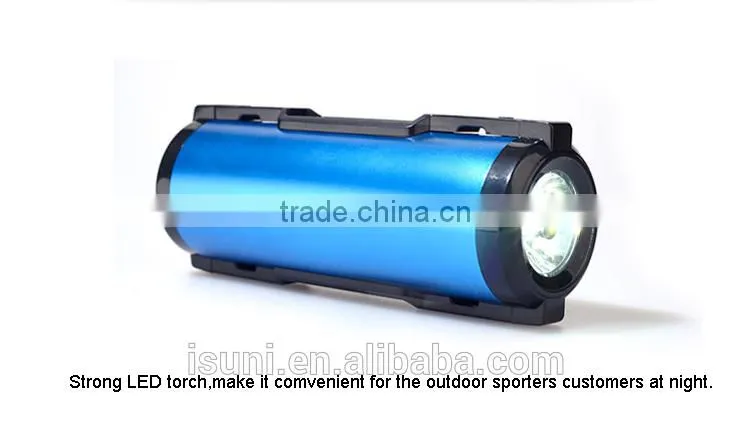 Free pack box external 5000mah mini bluetooth speaker with power bank with LED torch