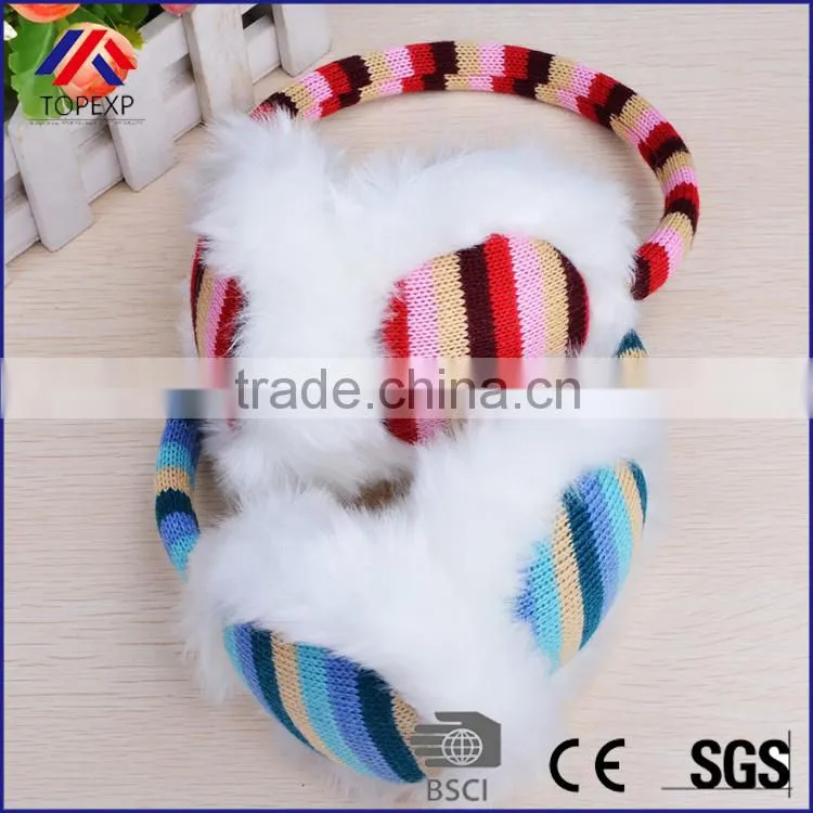 Children Knitted Earmuff Striped Earmuff For Unisex