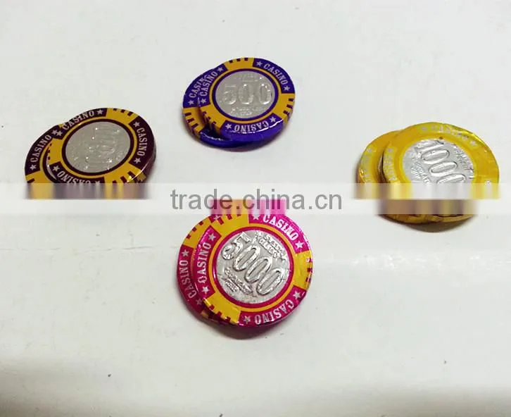 Bulk Chocolate Chips Choco Coin Candy With Casinos Pattern Design
