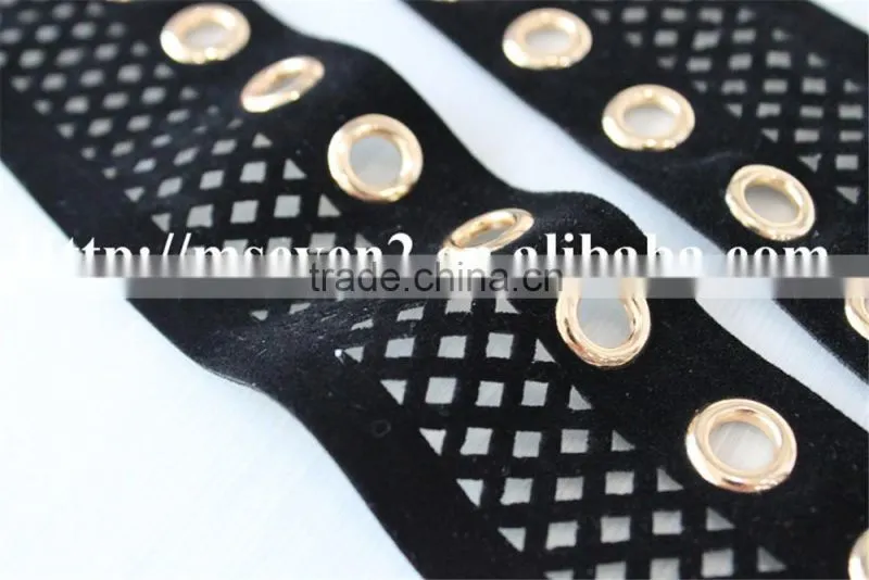 high quality polyester fabric matal eyelet applique net embroidery collar for sale