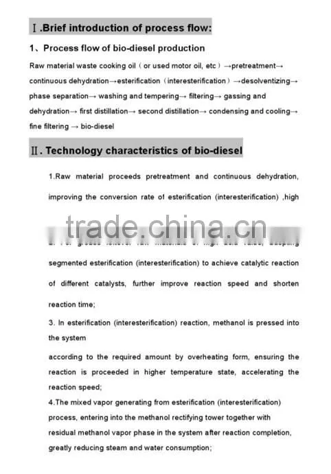 High perfomance 100T/D Biodiesel machine