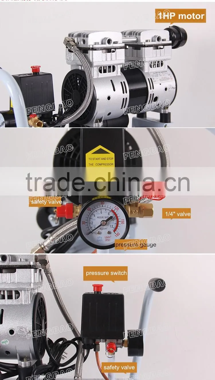 220V/50HZHZ, FB750D0-10C24, 750W/1HP, 24L small oil free air compressor for DIY use