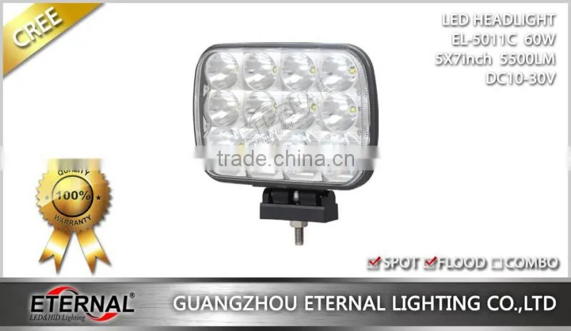 60W 5x7in led headlight replacement bulb kit H6014 H6052 H6054 lamp for Jeep Mazda Honda Mitsubishi Hyundai
