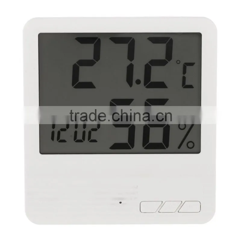 2016 Termometro Thermostat Weather Station LCD Digital Thermometer Hygrometer Temperature Humidity Meter Tester Gauge With Clock